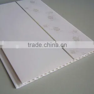 Half Printed Pvc Wall Panel With Silver Line thumbnail-1
