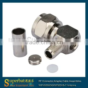 F Crimp Plug Coax Connector Right Angle for LMR195 f Connector thumbnail-1