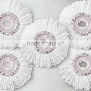 High Quality Floor Cleaning Spin Washable Microfiber Round Mop Heads thumbnail-6