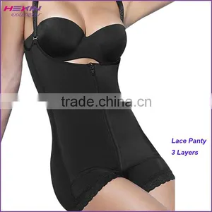 Black Stylish Hook Eyes Latex Women Slimming Body Shaper Bodysuit thumbnail-1