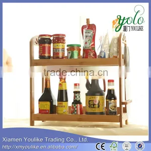 Wholesale Restaurant Kitchenware Wooden Spice Rack Bamboo Spice Rack thumbnail-4