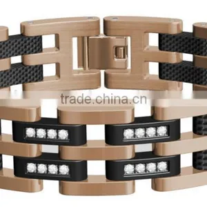 Hot Sell Sytle 361L Stainless Steel Mens Bracelet , Health Titanium Bracelet for Wholesale thumbnail-3