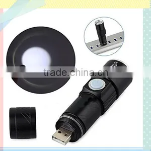 LED Zoom Aluminum Alloy Flashlight Torch Lamp 3 Modes Rechargeable USB Camping Flashlight thumbnail-3