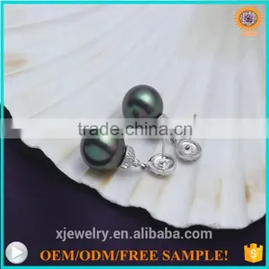925 Silver cz Authentic South Sea Shell Pearl Earrings thumbnail-1