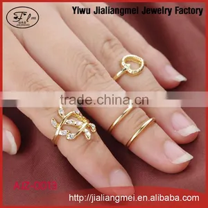 Fashion Latest Gold Finger Multiple Engagement Ring Set for Women thumbnail-1