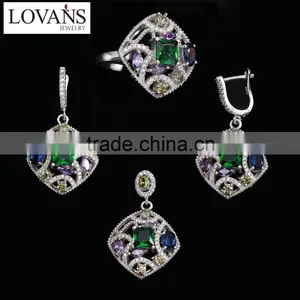 Young Girl Earring Jewelry Set Emerald Ring New Product TZ-0224 thumbnail-1