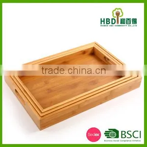 Best Selling 3pcs Bamboo Food Serving Tray Bamboo Kitchen Tray thumbnail-3