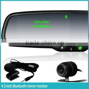 Universal Bluetooth Rearview Mirror Handsfree Car Kit TFT LCD Display Monitor for Backup Camera thumbnail-3