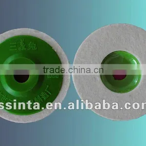 4 Inch Wool Felt Wheels Backed With Green Plastic thumbnail-1