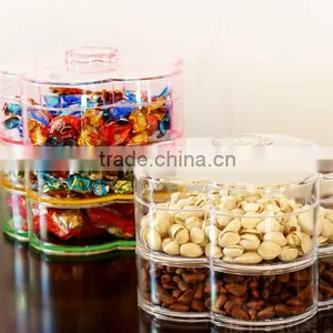 Dry Fruit Box Acrylic Transparent Snack Box of Candy Cassette Cover Storage Box Box Double Multilayer Fruit(B-0296) thumbnail-3