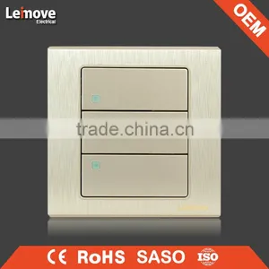 Woven Gold Finish Three Gang One/two Way Arbitrary Point Wall Switch thumbnail-1