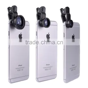 Universal Clip Detachable 3 in 1 Fish Eye Lens Wide Angle Macro Optical Lens Cell Phone Camera Lens thumbnail-4