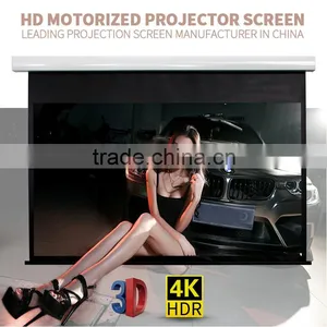 Electric Projection Screen /wall or Ceiling Mounted Motorised Projector Screen for Home Cinema thumbnail-1