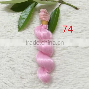 High Temperature Wire Fiber Curly Hair Weft for DIY BJD Doll Hair thumbnail-3