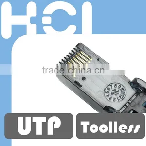 Taiwan Supplier Direct Attach Toolless Adjustable RJ45 UTP Modular Plug for Cat 6A Cable thumbnail-1