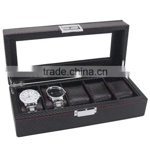 Chinese Factories Wholesale Custom Carbon Fiber 5 Watches Boxes, Fashion Beautiful Gift Box thumbnail-3
