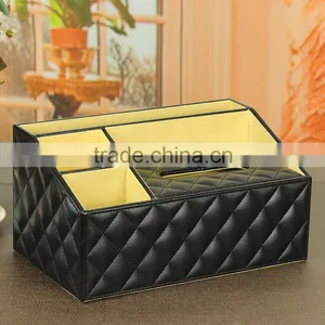 Multifunctional PU Wholesale Storage Facial Leather Tissue Box thumbnail-1
