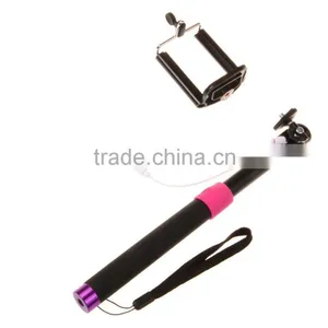 Unique Extendable Cable Take Pole Selfie Camera Monopod Tripod With Built-in Shutter Button For IOS/Android Phones thumbnail-2