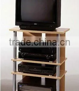 Small Wood/ MDF Board Finish TV Stand 4 Tiers Designed thumbnail-1