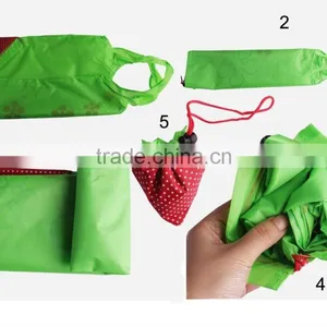 10 Assorted Colors Strawberry Shopping Bag Reusable Foldable ECO Plastic Bags Pouch Shoulder Tote Bag thumbnail-2