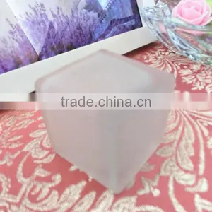 40ml Mini Frosted Glass Material Square Shaped Wax Oil Holder Empty Jar thumbnail-2