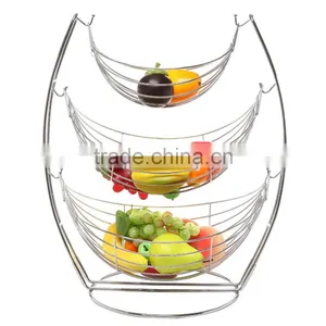 China Hot Sale Swing Metal Wire Fruit Basket With 3 Tier thumbnail-1