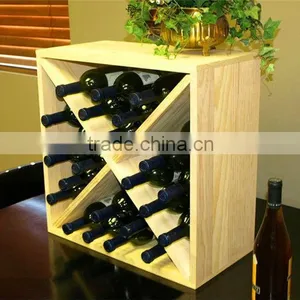 Wine Bottle Shelf/Wine Rack Storage Cube in Pine thumbnail-2