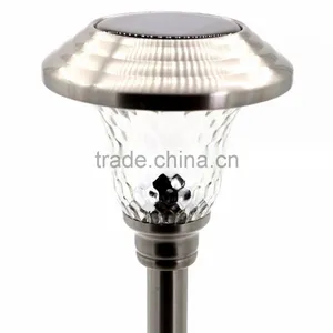 9pk Stainless Steel Solar Path Light Outdoor LED Landscape Lawn Garden Lamp - 158 mm thumbnail-1