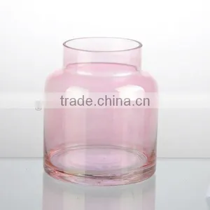 2016newest Home Decor Decorative Pink Color Glass Hurricane Vase thumbnail-1