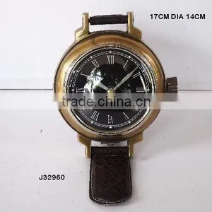 Wrist Watch Style Cast Alumnium Table Clock in Antique Brass Finish Other Finishes Available thumbnail-1