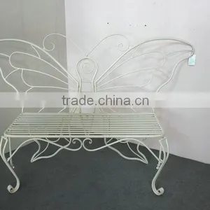 Metal White Butterfly Garden Bench thumbnail-2