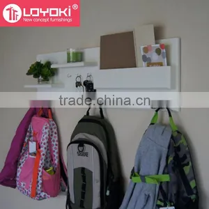 Entryway Organizer With Mail Storage Key Hooks and Coat Rack Entryway Organizer Multifunction Wall Shelf thumbnail-2