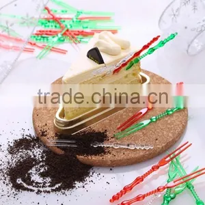 Useful Plastic 50pcs Cake Forks Set/ Plastic Cake Friut Forks thumbnail-3