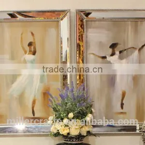 Framed Dancing Girl Portait Paintings Art on Canvas Texture Abstract thumbnail-3