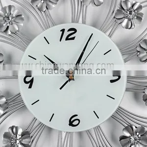 Metal Wall Clock With Flower Digital Clock thumbnail-5