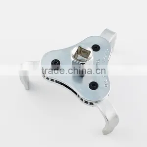 1/2 Drive Auto Adjust 2 Ways 3 Jaw Round Chrome Plated Flat Type Oil Filter Wrench thumbnail-2