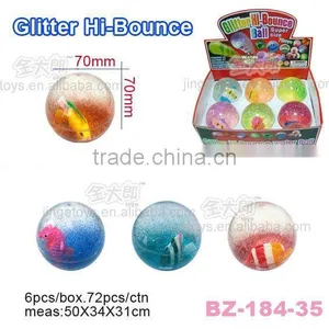 70MM Glitter Globe Hi Bounce Ball With Pet thumbnail-1