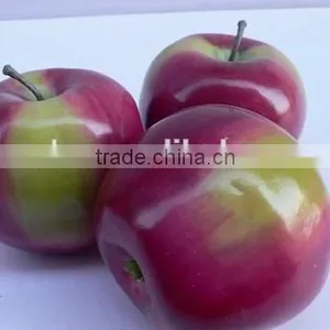 3 Artificial Red-Green Apples Fake Faux Fruits for Home Decor thumbnail-1