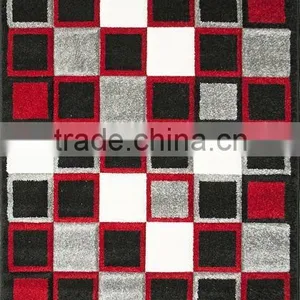 High Quality Nepali Handmade Check Rectangular Felt Carpet/Rug thumbnail-1