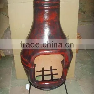 Clay Chimney With Metal Stand, Fire Shelf and Lid thumbnail-1