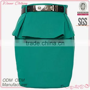 Plain/simple Pencil Women Short Skirts With Exposed Back Zip thumbnail-1