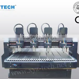 Multi- Head CNC Router With 2.2KW *4 Inverter-driven Spindle Motor Cooled by Water ,CE Authorized Products thumbnail-1