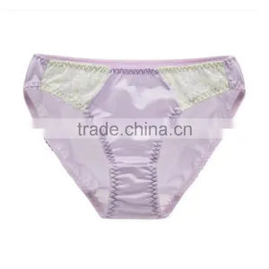 High Quality Factory Custom Colorful 100% Silk Sexy Fancy Woman Underwear thumbnail-3