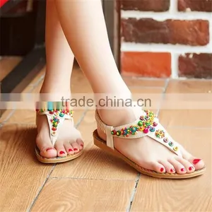 HFR-T0035 Large Size Wholesale Fashion Flat Sandals Latest Stylish Ladies Fancy Sandal 2017 thumbnail-4