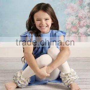 Dress Set of Sleeveless Solid Color Dress With Ruffle Pant Kids Clothing thumbnail-2