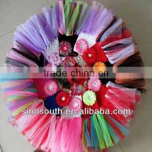 Tulle Handmade Flower Crochet Dress Boutique Party Dress Kids for Wedding thumbnail-1