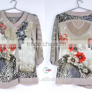 2016 Middle Age Women Embroidery With Sequins Sweater thumbnail-1