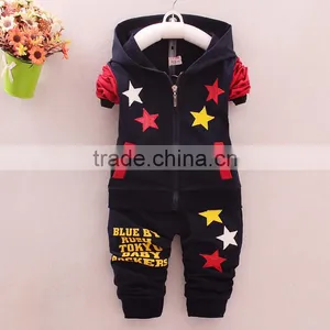 New Cotton Five-pointed Star Boy Long-sleeved Two-piece Suit thumbnail-3