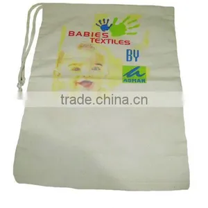 100% Cotton Bags With & Without Company Brands Logo Printed (Unbleached) thumbnail-5