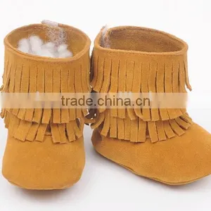 Fringed Genuine Leather Suede Baby Boots thumbnail-4